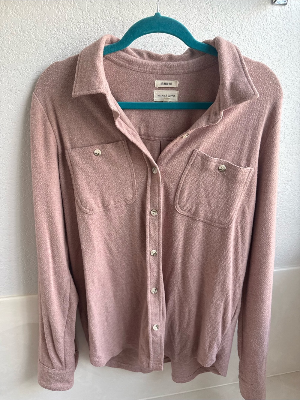Thread & Supply Dusty Rose Button-Up Sweater Cardigan